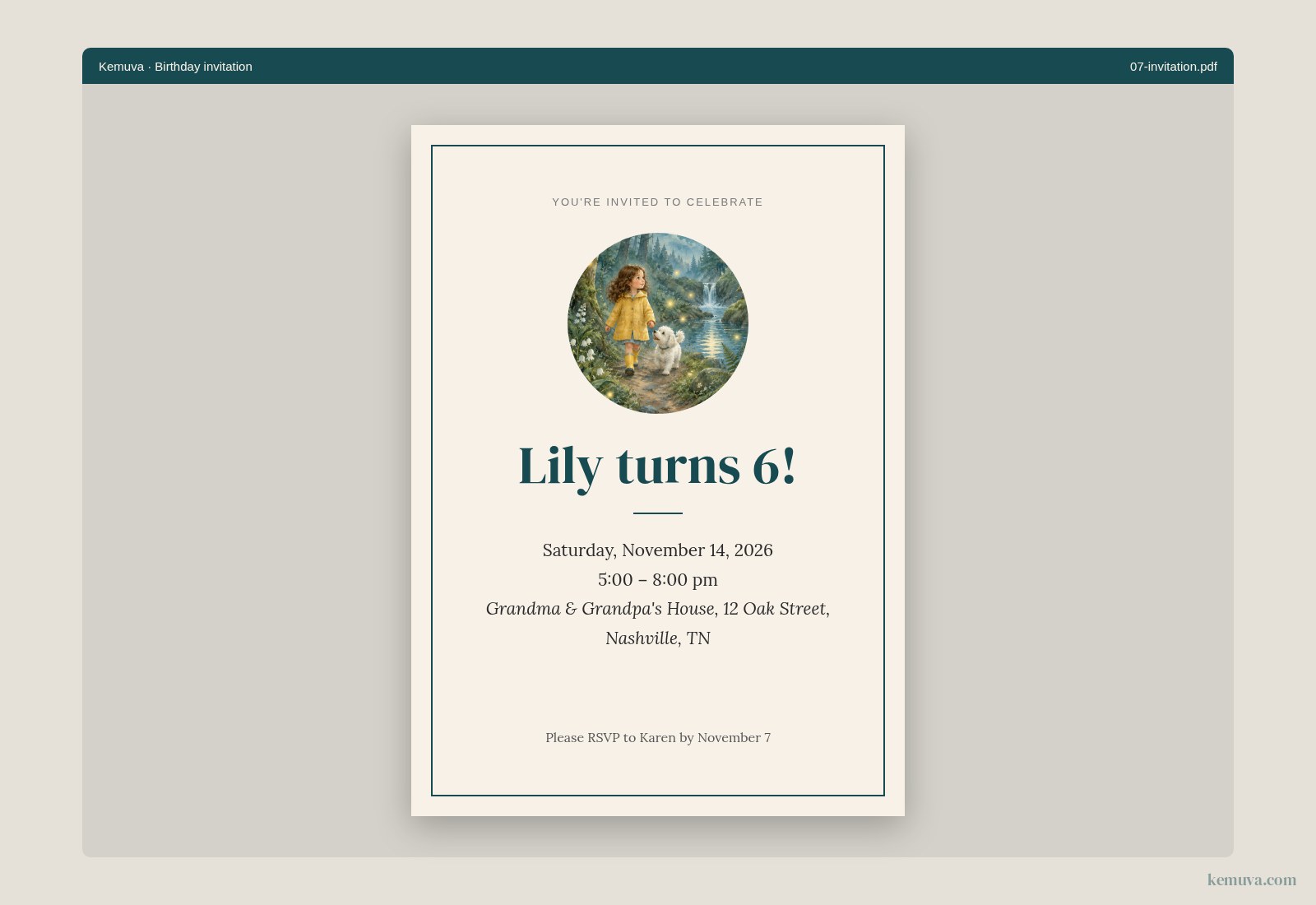 Invitation sample