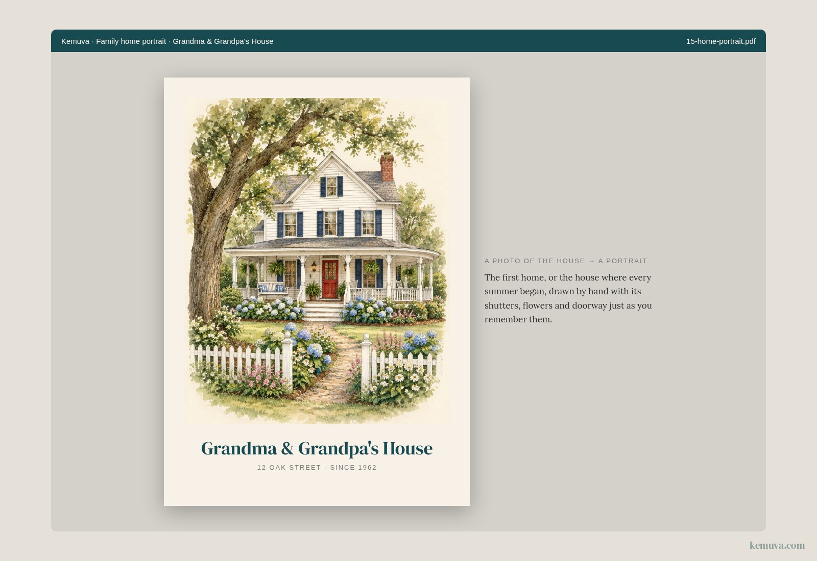 Family home portrait sample